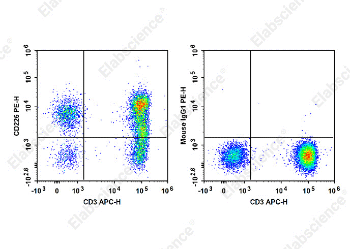 CD226 expression analysis in human peripheral blood cells.
