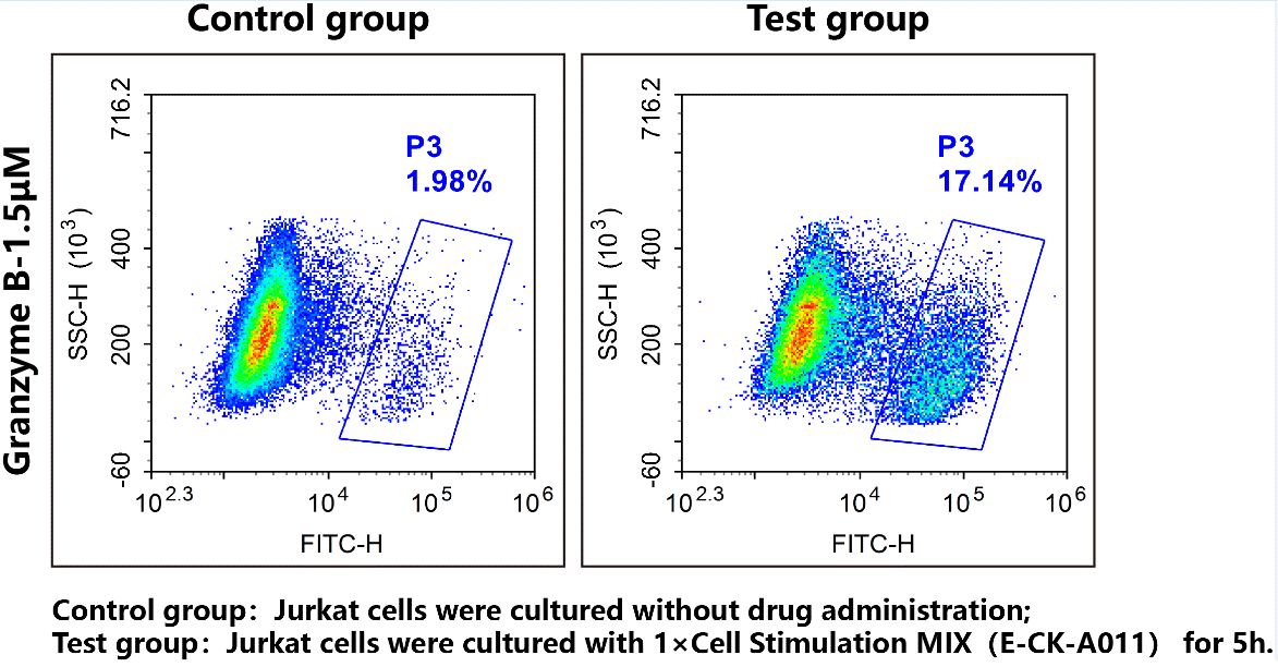 Flow cytometry analysis of Granzyme B activity in Jurkat cells.